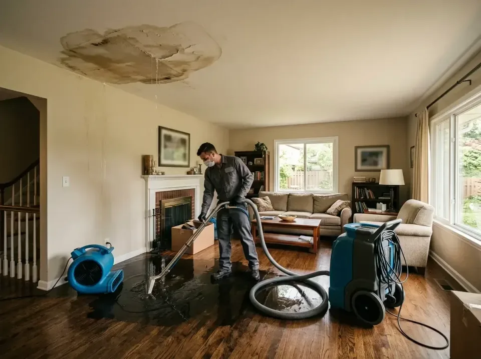 attic-pipe-burst-ceiling-drip-008 — frequently asked questions, Water Damage Restoration & Carpet Care in Hobart, WI